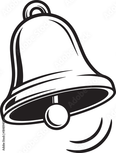 Single Notification Bell Icon – Alert Symbol in Black and White