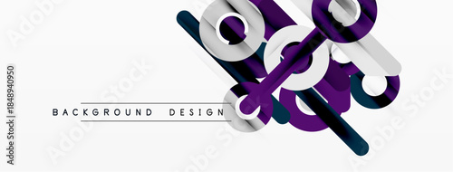 Abstract geometric shapes, purple, silver tones. Modern design element for backgrounds, presentations. Minimalist style, clean lines.