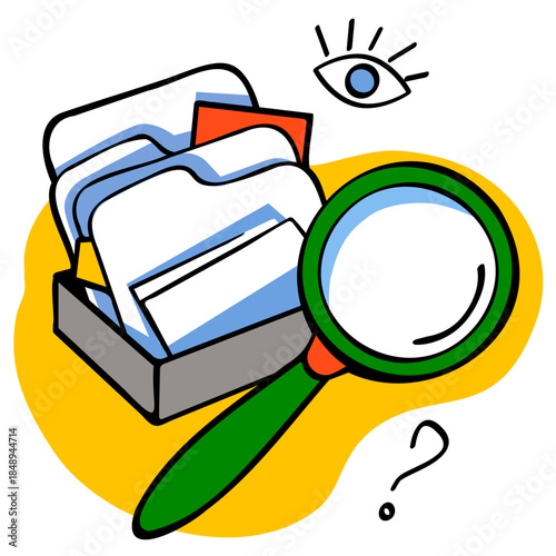 Searching for document in folders with magnifier
