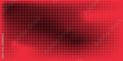 Dot half tone pattern red and black color background