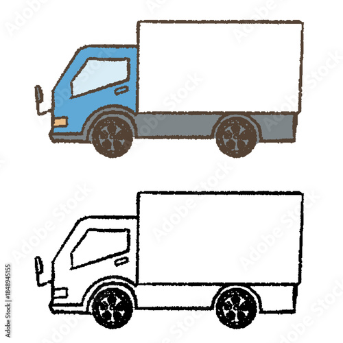 手描きのトラック側面