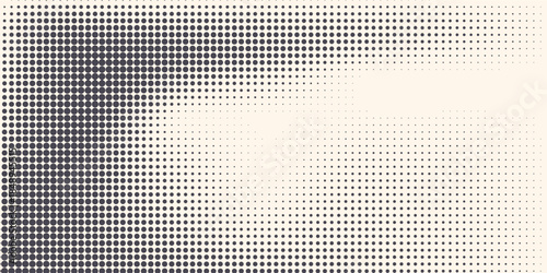 Modern Halftone Checkered Pattern Vector Rounded Square Dots Horizontal Smooth Curved Border Black Abstract Background. Chequered Subtle Pop Art Texture. Vector Checkered