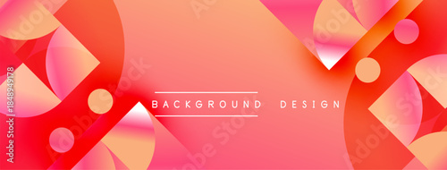 Abstract gradient shapes overlap, creating dynamic pink, orange composition. Text reads background design centered within image.