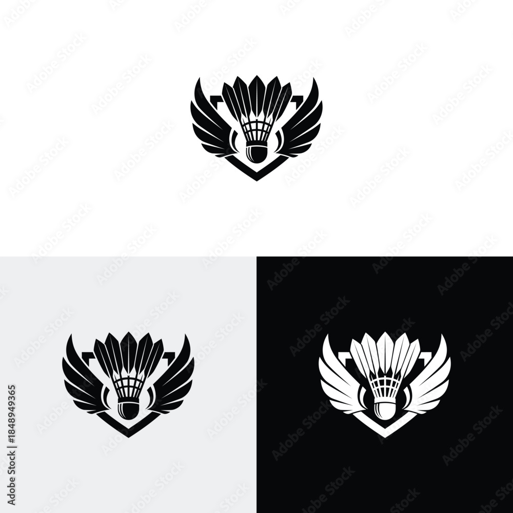 Fototapeta premium Minimalist concept Shuttlecock Illustration Design