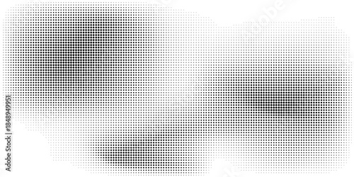 Dotted halftone gradient texture. Fading polka dot background. Repeated dots gradation pattern background. Black vanishing comic pop art overlay backdrop. Halftone raster effect wallpaper.
