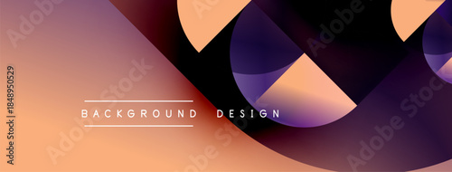 Abstract shapes overlap, creating gradient effect. Warm colors dominate composition, with purple accents. Minimalist design suggests modern aesthetic.
