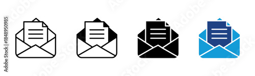 Email icon set multiple style collection