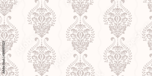 Damask modern seamless pattern element. Vintage classical old fashioned damask ornament, seamless texture for wallpapers, textile.