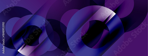 Abstract composition featuring swirling purple shapes. Gradient colors create depth, dynamic visual effect. Modern design element.