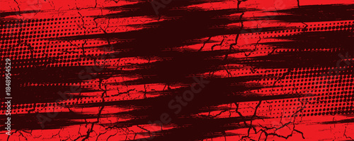 black red dragon decal brush fire volcano lava sakura Asia Japan anime style illustration sporty background banner style illustration. modern epa 10