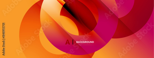 Abstract vibrant layers create dynamic visual flow. Orange, red, pink hues blend seamlessly. Modern design element.