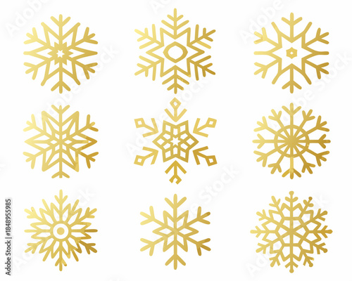 Golden snowflakes collection a stunning array of intricate winter designs