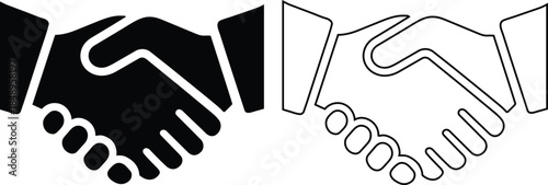 Black and white handshake symbolizing agreement and partnership
