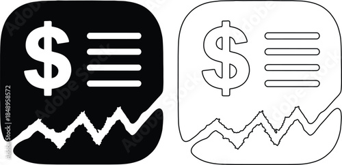 Financial Growth Chart Dollar Sign Business Icon Design