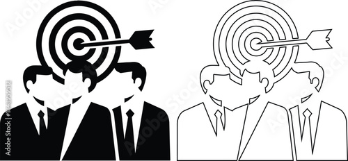 Business Team Target Success Arrow Goal Concept Illustration