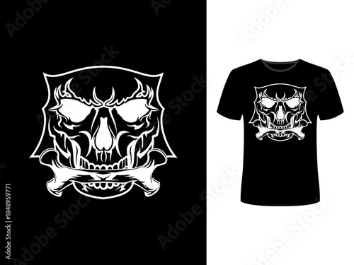 Elegant skull Face vector for T-shirt, sticker and other
