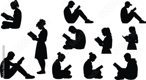 study, relaxed, reading, studying, relaxing, book, silhouette, seated, children, person, learning, imagination, document, concentration, youth, drawing, office, art, 