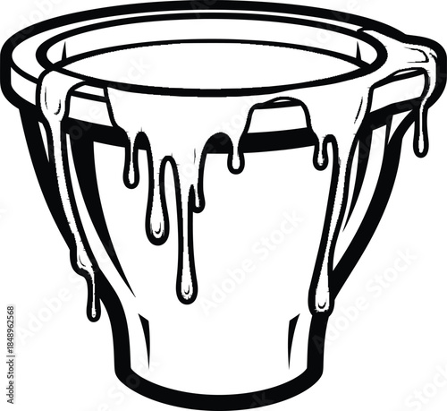 black and white illustration of a wax melting pot
