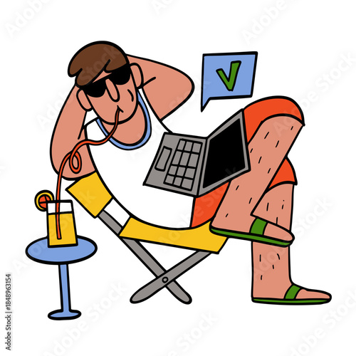 Man working remotely