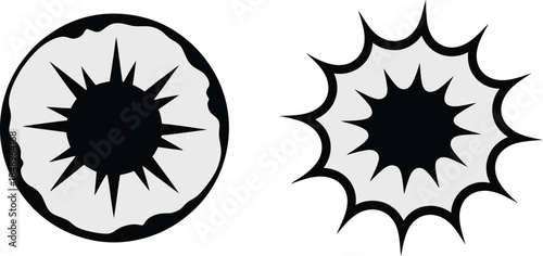 Set of 4 Stylized Bullet Hole & Impact Crack Graphics – Realistic Damage Effects