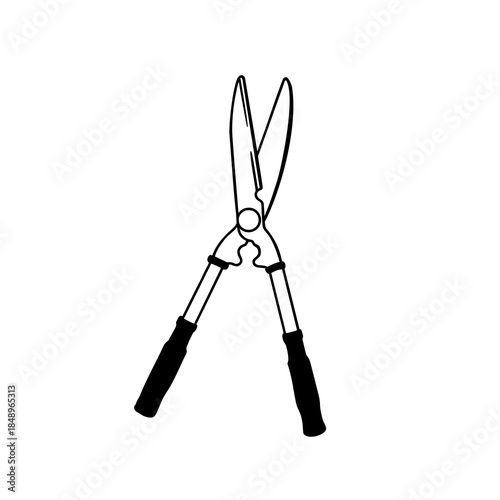 vector illustration of manual garden shears