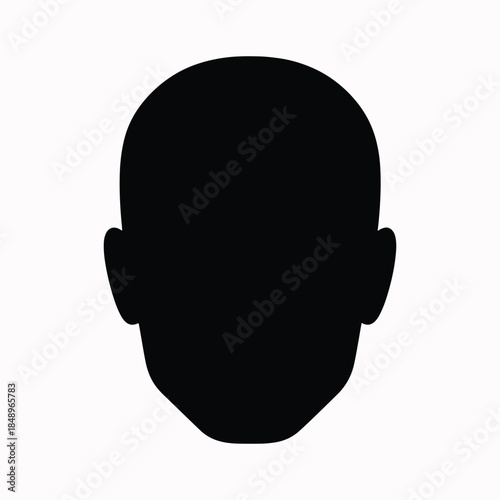 Male head silhouette facing forward with clean outline