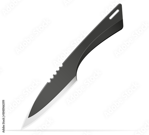 throwing combat knife weapon vector illustration isolated on white background