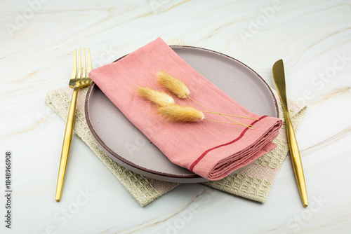 Plate with knife and fork