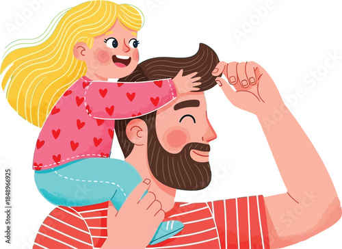 Father giving his daughter a shoulder ride