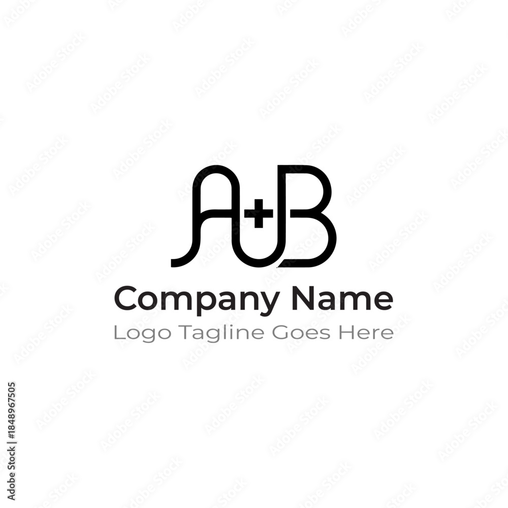Fototapeta premium Creative A Plus B Logo With Unique Typography Style
