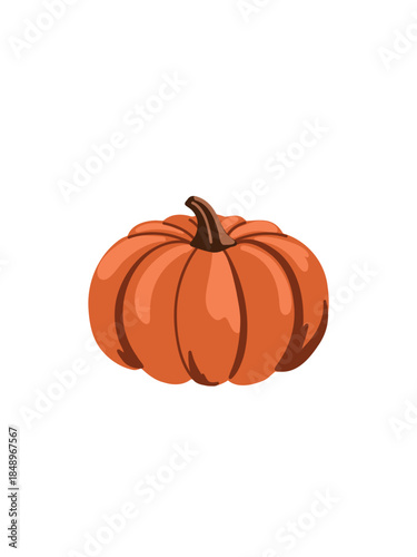 orange pumpkin illustration for autumn design