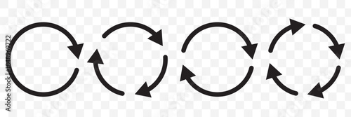 circle arrow icon set. circular arrow icon, refresh, reload arrow icon symbol sign, vector illustration