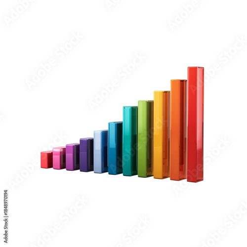 Vibrant 3D bar graph showing dynamic growth and success Free Download Vibrant 3D bar graph showing dynamic growth and success - GFXLoad