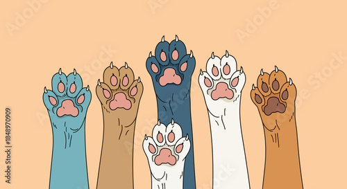 Raised Animal Paws Illustration