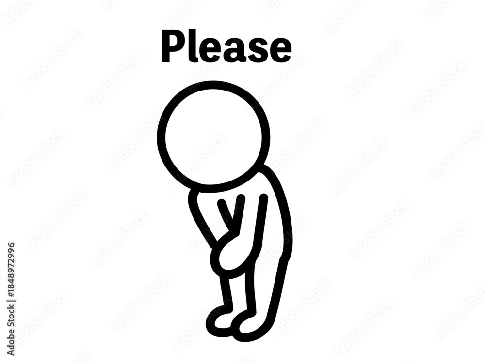 Fototapeta premium お辞儀してお願いする人 please