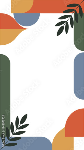 Geometric and Botanical Elegance: a captivating graphic design that seamlessly blends geometric shapes with botanical elements, creating a harmonious and aesthetically pleasing composition.