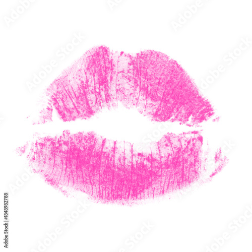Photos Pink lipstick kiss mark isolated on transparent background