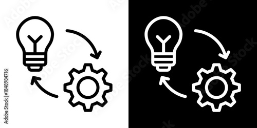 Implementation Icon Of Line Black And White Style Vector Illustration
