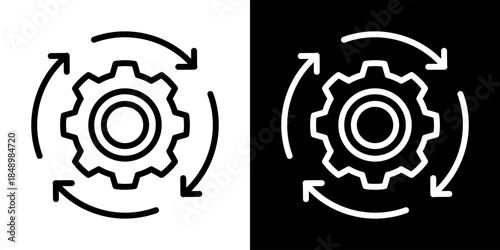 Continuous Icon Of Line Black And White Style Vector Illustration
