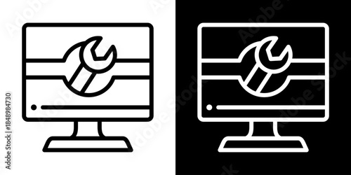 Help Icon Of Line Black And White Style Vector Illustration
