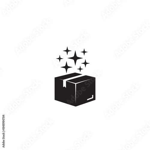 Gift Box Opening with Sparkles Isolated on White Background