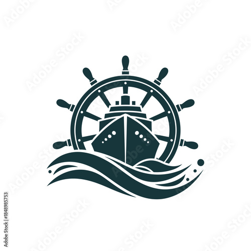 Ship Wheel Logo Design Element.