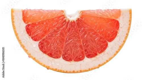 Valokuva Isolated grapefruit slice showing pulp segments, a juicy healthy fruit for break