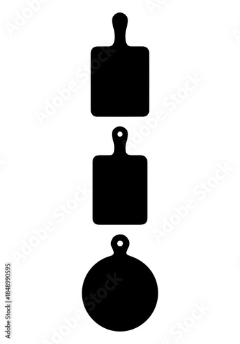 Cutting board set vector art, cutting board art, kitchen board silhouette, various board vector illustration