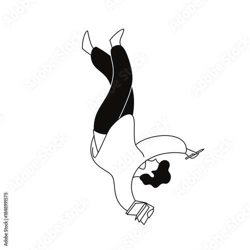 Woman Falling Floating Reading Book