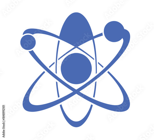 Blue Atomic Symbol Science Logo