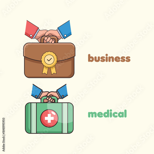 Medical doctor bag or first aid case vector illustration