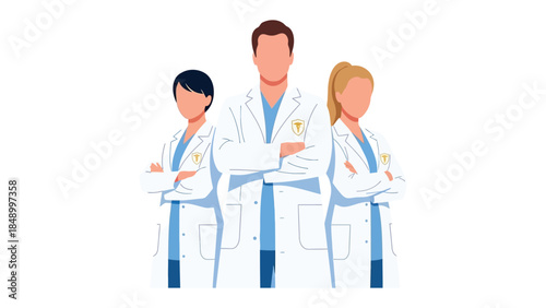 Healthcare Team in Unity: A dedicated healthcare team stands united, embodying the essence of care and professionalism with its commitment to saving lives.