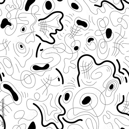 Seamless abstract unusual pattern with wavy lines. Psychedelic background
