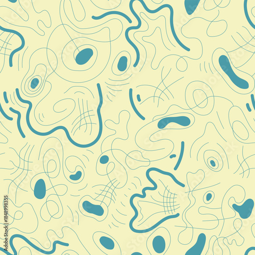 Seamless abstract unusual pattern with wavy lines. Psychedelic background